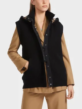 WOOL HOODED SLEEVELESS WAISTCOAT