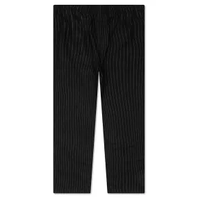 Wool Stripe Beach Pant - Black