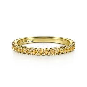 Yellow Gold Citrine Stackable Ring