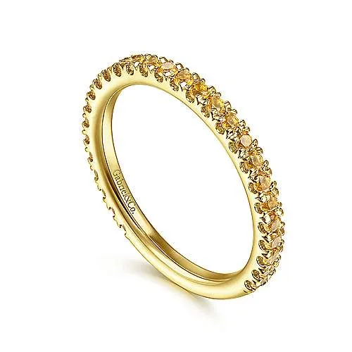 Yellow Gold Citrine Stackable Ring